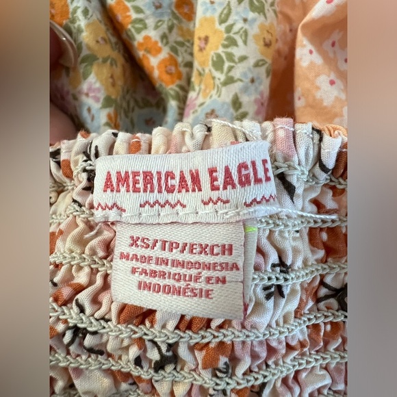 American Eagle Shorts Sz XS Multi Floral  Smocked Waist Pull‎ On Pockets Teen - Picture 5 of 9